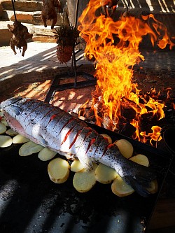 Seafood Asado with Salmon on the Plancha