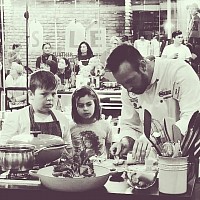 Cooking with the kids at chefs table